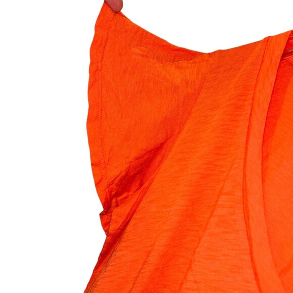 t. LA designer T-shirt FALL ORANGE flutter cap sleeve top XS - Picture 4 of 4